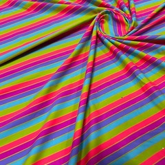 Multicolor Pastel Stripes Print Spandex Stretch Fabric 60″ wide Swimsuit By Yard