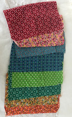 Vintage Quilt Fabric Calico Assorted Patterns Leaf/ Paisley Shape Printed Back