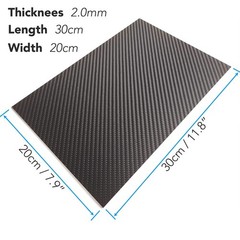 2.0mm 200x300mm Carbon Fiber Sheet Twill Matte.0.5~5mm 300×400/400x500mm Avai…