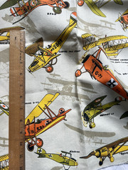 House N Home Fabric & Draperies Vintage Airplane Curtain Fabric Approx 1.25 Yd