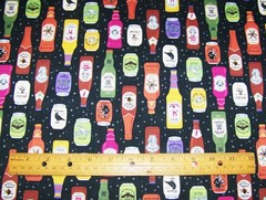 1 yard Dear Stella SPOOKY BOTTLES & JARS on BLACK 100% Cotton Fabric HALLOWEEN
