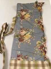 VTG Ralph Lauren Fabric Remnant Sewn On 20″x60″ Blue Floral 1990s Flannel Roses