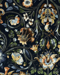 HOUSE OF HACKNEY CURTAIN FABRIC DESIGN Gaia Velvet 2 METRES MIDNIGHT