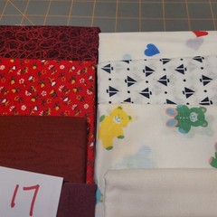 LOT OF 15 FAT QUARTERS COTTON FABRIC ASSTD COLORS & DESIGNS lot 17