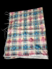 Madras Inspired Fabric Colorful Pastel Pink Blue Yellow & Turquoise 54×42 READ