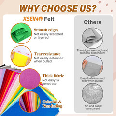 30PCS 8″ x 12″ 1.4 mm Thick Soft Felt Sheets,30 Assorted Multicolour Series Soft