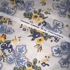 Vintage Fabric Remnant Lot Floral Gingham Solid Cotton Blend Craft Quilting
