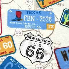 JoAnn Snuggle Flannel Fabric 2 Yards Route 66 Road Map and Signs NEW