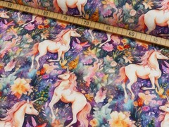 1m x 1.50m Cotton Jersey Unicorn Sold By The Metre
