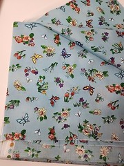 MMFab Blue Floral Butterfly Print Cotton Quilting Sewing Fabric 44″ X 5.1yds