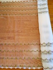 Floral Embroidered Organza Fabric for Sewing/Crafts/Bridal/55″ Wide