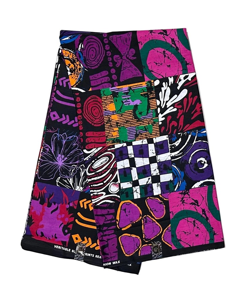 African Fabric/ Ankara – Multicolored ‘Creative License’, YARD or WHOLESALE