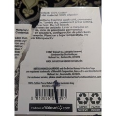 2 Yard Better Homes & Gardens Cotton Floral Medallion Black Paisley Jacobean Gra