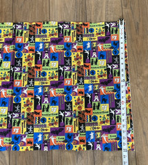 Rare VTG 90s Halloween Patchwork Block Design Fabric 3 pcs-Retro-Ghosts, Blk Cat