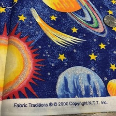Fabric Traditions 2000 Fabric Planets Shimmer Bold Colorful Over 1 Yard