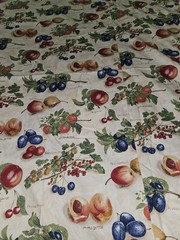 VTG Interior Fabric Design 1995 Fruit Medley With Latin Names 3 Pieces Sewn Tog