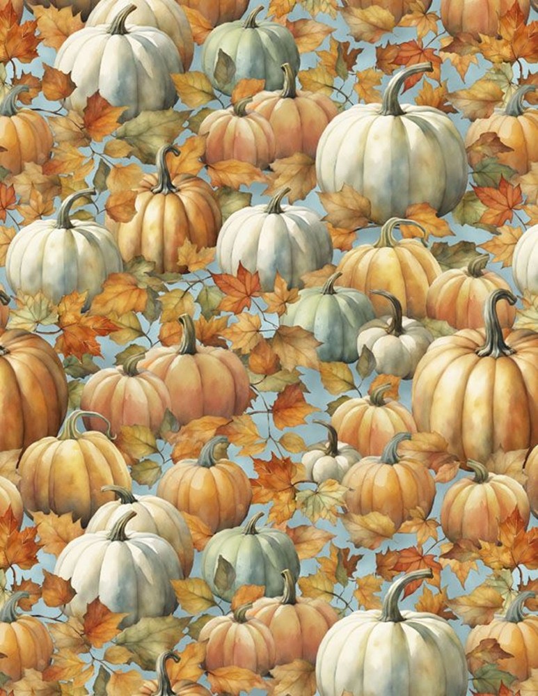Glorious Fall-Pumpkins Scattered-Wilmington Prints-BTY
