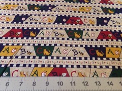 1/2 YD X 44″VINTAGE THE OLD COUNTRY STORE ABC STRIPES/SPRING #587