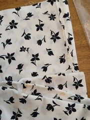 Vintage Coordinating Cotton Fabrics Black/White Solid & Print 4+ Yards NOS