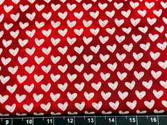 Tina Scrap 9″x21″ Sweetheart Red White Love Small Heart Valentine Cotton Fabric