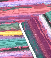 90s Desert Stripe Modern Pink Green Blue Purple Batik Cotton Fabric ! Y #14