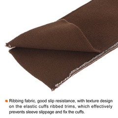 Elastic Cuffs Ribbed Trims 31.5″ x 2.8” Cotton Fabric Knit Rib Brown 1 Pair