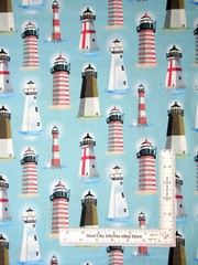 Lighthouse Fabric Nautical Beach Digital Cotton Timeless Treasures CD1294 Yard
