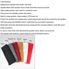 Speaker Grill Protection Cloth Replacement Scratch Resistance Stereo Fabric Lot
