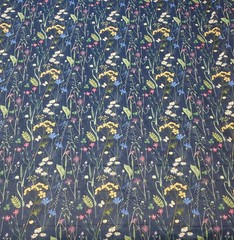 Lunarable Green Night Wildflower Velvet Fabric Panel 113×62 Large Botanical