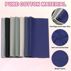 7Pcs 4″ x 4″ Solid Color Cotton Fabric Bundles Precut Fabric Square, Blue Grey