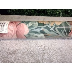 VTG FabriCraft Peel N Stick Fabric Rubbermaid Remembrance Black Floral Cottage