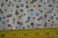 By 1/2 Yd, Turquoise & Black on Cream Fabric, Paintbrush/Hansen/Radiance, M8891