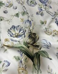 2.75 Yards P Kaufmann Fabric Blue Floral on Cotton Fabric