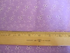 Cotton Fabric Light Purple with Single Border White Floral BTY X 44