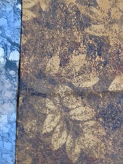 Lot of Fabric, Wood/leaf abstract design, brown, blue, green, 9oz