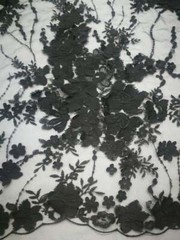 Exquisite 3D Flower Bridal Lace Fabric Embroidered Floral Sequins Lace Fabric