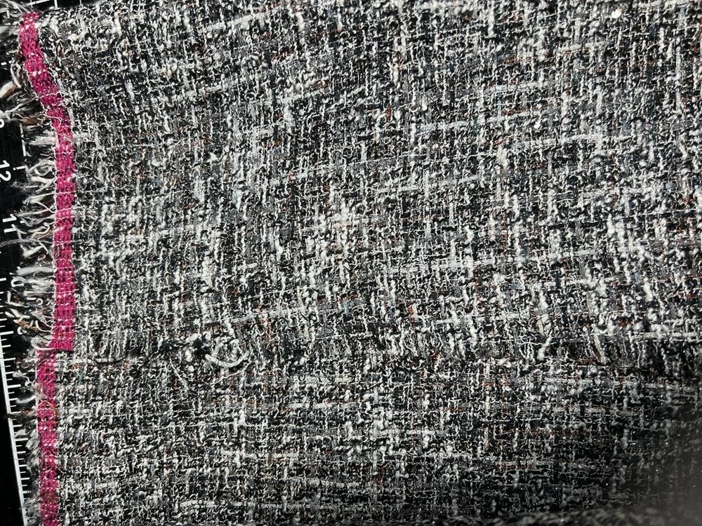 Telio Loulou Tweed Metallic Grey Black Fabric By The Yard