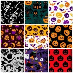 Halloween Cotton Fabric Decor Charm 40 Pcs Pack Lot 5″ SQUARES Quilting Pre-Cut