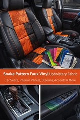 Neon Green Snake Embossed Faux Vinyl Fabric – Colorful Snakeskin Leather Look