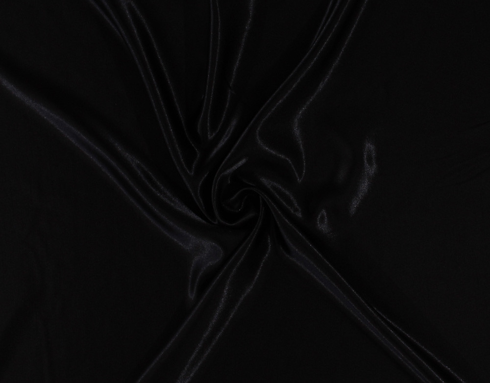 60″ Satin Shantung Black Easy-Care Reversible Apparel Fabric by the Yard D407.20