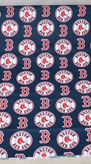 Boston Red Sox ~ Logo Pattern MLB Cotton Fabric 1/4 Yard 9” X 56”