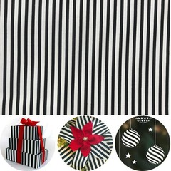 1/8″ Black and White Striped Fabric, Summer Weight Polycotton 57″ W x 36″ L