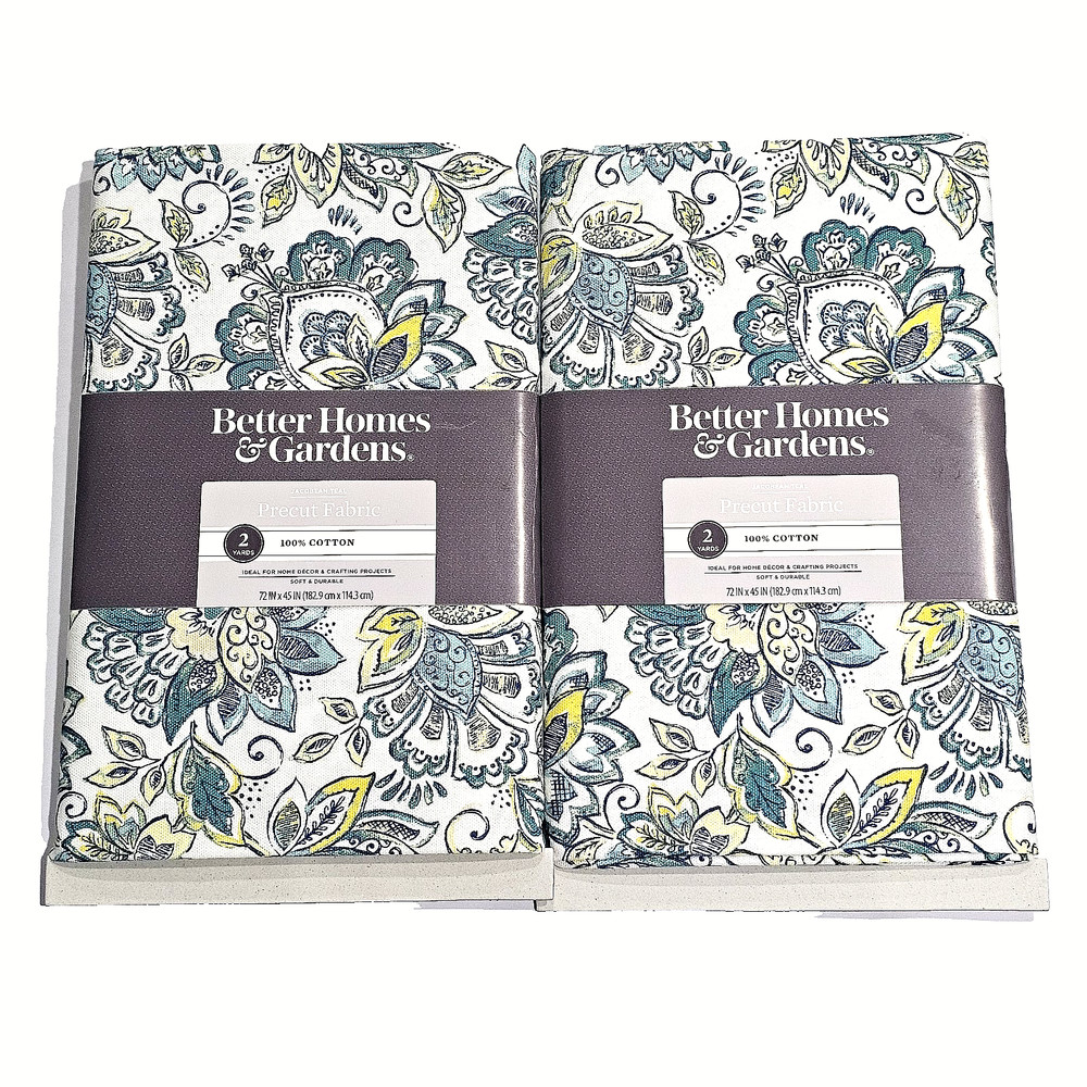2 Pack Better Homes & Gardens Precut Fabric 100% Cotton 2 Yards 72in X 45in