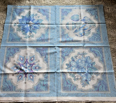 Kaufman Holiday Flourish Fabric Panel 24″ x 44″ Blue Silver Purple Christmas