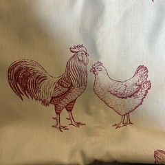 French Country Rooster & Hen Fabric-4 Yds+x 58” Wide-one Price For ALL Yardage
