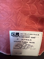 4 Fabric samples Damask Moire Coral & Reds Designer 26×26 upholstery Schneider