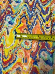 FUSION BY JEFFREY MARC Blue Orange 1 yard 100% Cotton Fabric Free Ship SBB