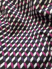 Purple Gray Pink Mauve Black Diamond Print Knit Fabric BTY #13