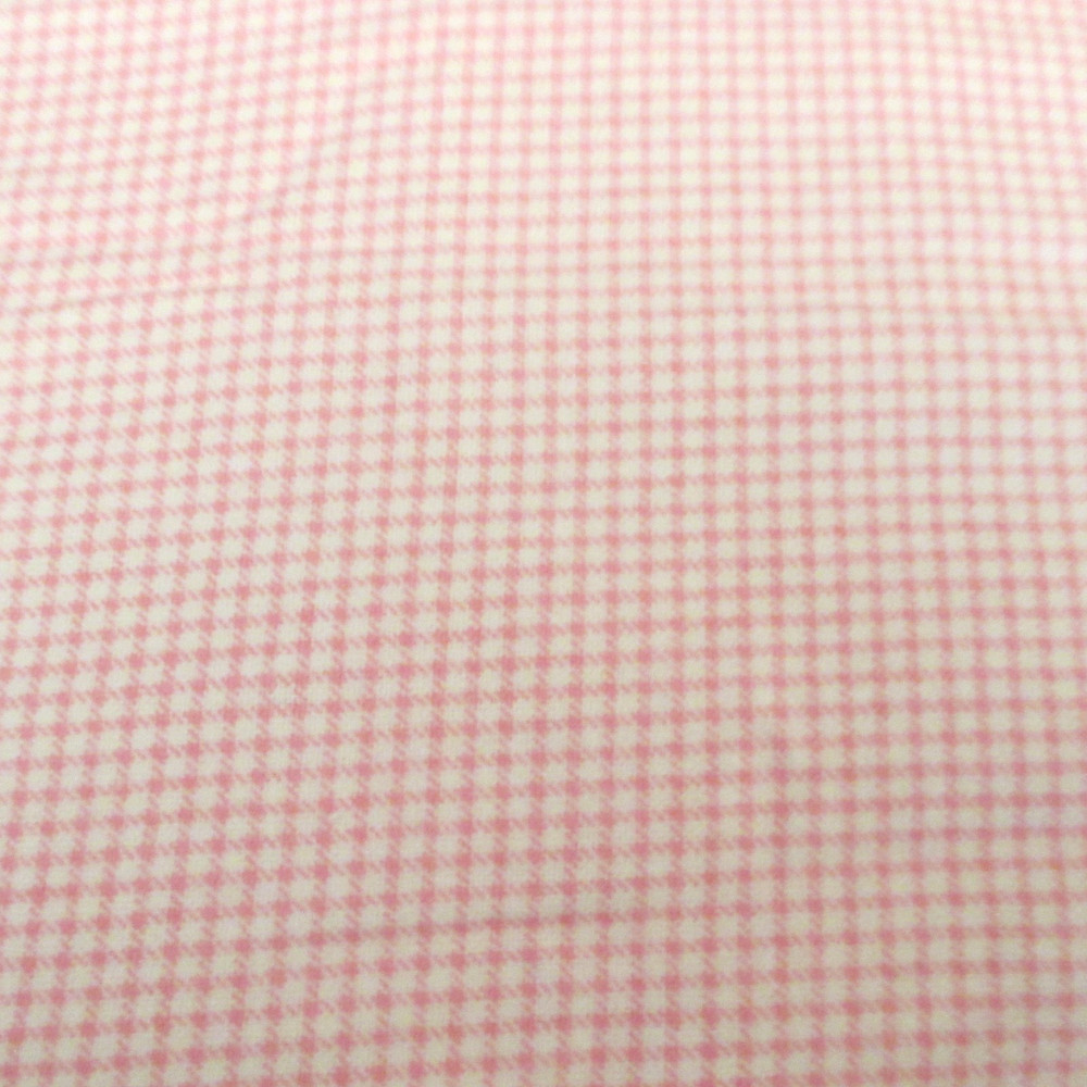 Cotton Flannel Small Pink & White Checks Flannel Cotton Quilt Fabric 18″ x 44