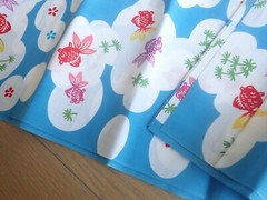 100% cotton Fabric From Japan. 1m unit. Goldfish pattern.Japanese YUKATA.